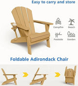 GLANC Folding Adirondack Chair Set of 2 - Photo 6