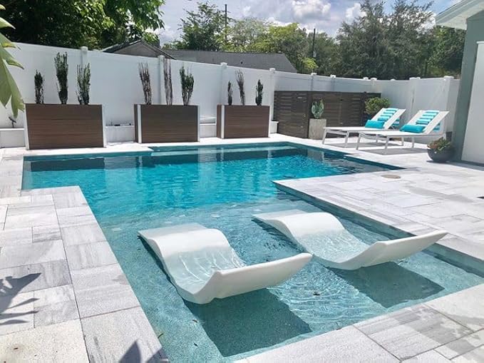 Aqua Outdoors Pool Chaise Lounge Chairs for Ledge & Shelf, Water-Weighted Pool Lounger for Depths Up to 9” - Photo 9