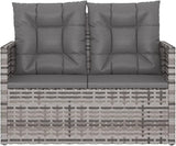 Patio Bench with Cushions Gray 41.3" Poly Rattan Deck Bench Outdoor Bench Garden Bench Porch Bench for patios, Gardens - Photo 5