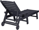 Lounge Chair Outdoor with Wood Texture, Oversized Chaise Lounge Chairs Outside with 5-Position Adjustable Backrest - Photo 4