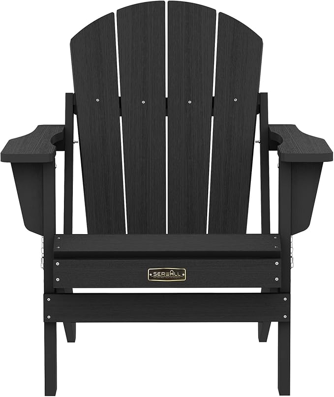 SERWALL Folding Adirondack Chairs Patio Chairs Lawn Chair Set of 8 Outdoor Adirondack Chair Weather Resistant for Patio - Photo 10