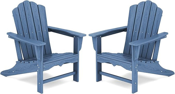 KINGYES HDPE Adirondack Chair, Classic All-Weather Adirondack Chairs Set of 2 - Photo 1