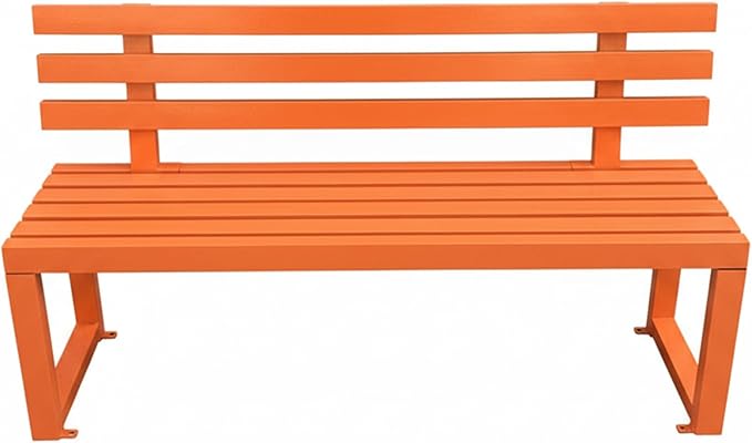 59" Garden Bench with backrest, Metal Bench Outdoor, Ground-Mountable, Securable Outdoor Benches, Garden & Park, Also Available in 39.4", 47.2", and 70.9"