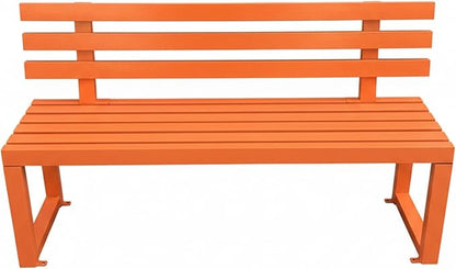 59" Garden Bench with backrest, Metal Bench Outdoor, Ground-Mountable, Securable Outdoor Benches, Garden & Park, Also Available in 39.4", 47.2", and 70.9"