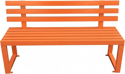 39.4" Garden Bench with backrest, Metal Bench Outdoor, Ground-Mountable, Securable Outdoor Benches, Garden & Park, Also Available in 47.2", 59", and 70.9"
