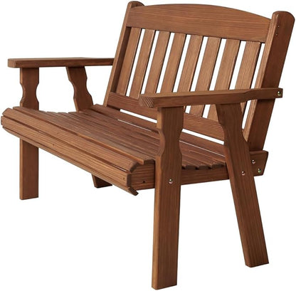 Amish Casual Outdoor Heavy Duty 800 LB Mission Pressure Treated Garden Bench(4 Foot, Oak Stain)