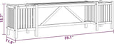 Garden Bench with 2 Planters 59.1"x11.8"x15.7" Solid Acacia Wood - Photo 3