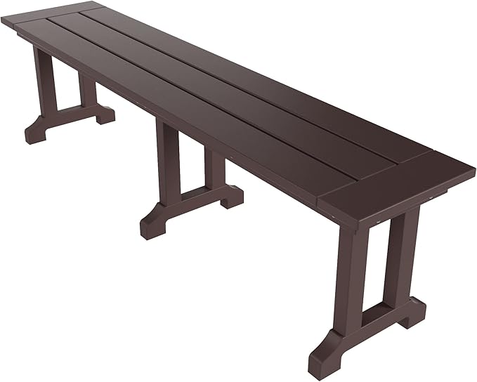 WO WESTIN OUTDOOR HDPE Laguna Trestle 65" Bench,Dark Brown
