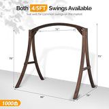 VINGLI 5FT Porch Swing Frame, 1000LBS Heavy Duty A-Frame Wooden Porch Swing Stand with Curved Arc Top - Photo 5