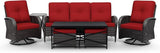 Joyside Wicker Patio Furniture Set, 7 Piece Outdoor Furniture Set with Thickened Cushions, High Back, Deep Seating - Photo 8