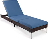HOMREST Outdoor Chaise Lounge Chair, Patio Wicker Lounge Chair with Pneumatic Adjustable Backrest - Photo 1