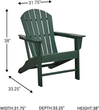 Signature Design by Ashley Karson City Contemporary Adirondack Chair with Arm Rest, Green