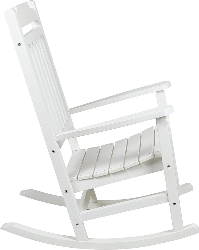Flash Furniture Winston All-Weather Poly Resin Rocking Chair in White