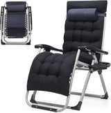 Zero Gravity Chair, Portable Folding Reclining Lounge Chairs with Adjustable Cushion and Cup Holder Trays for Outdoor - Photo 1