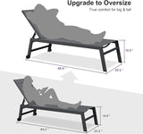 PURPLE LEAF 6-Piece Outdoor Chaise Lounge Oversized Pool Lounge Chairs with Easy-to-Move Wheels and Adjustable Backrest - Photo 5