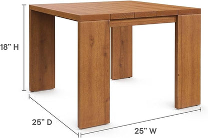 Modway Tahoe Acacia Wood Outdoor Patio Side Table in Natural - Ideal as Perfect Porch Furniture or Square Accent Table