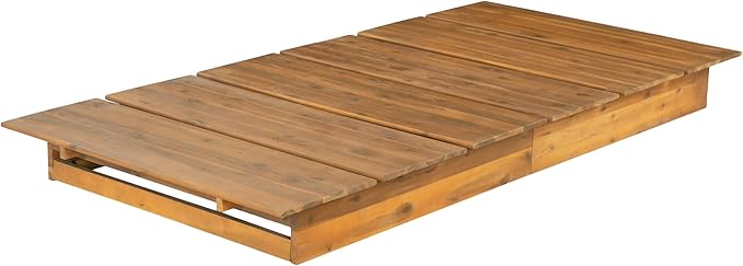 Christopher Knight Home Bard Patio Chaise Lounge Chair Outdoor, Acacia Wood Poolside Sun Lounger with 4-Thick Cushion - Photo 7