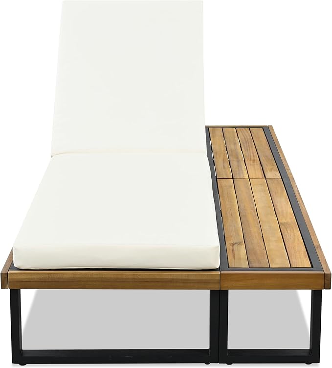 Merax Outdoor Chaise Lounge Chair Sofa, Couch with 5-Position Adjustable Backrest, Reclining with Cushion - Photo 7