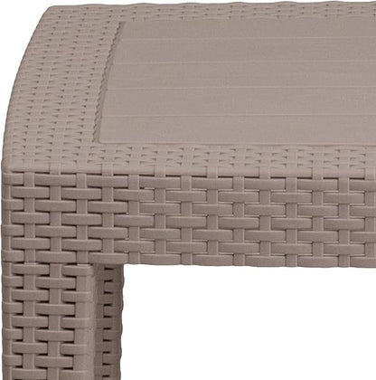 Flash Furniture Seneca Light Gray Faux Rattan Coffee Table