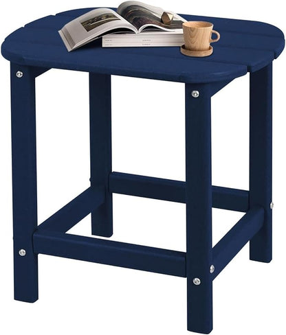 Adirondack Outdoor Side Table - 16.5" Square 2-Tier Patio Table with Weatherproof HDPE Material | All-Weather, Low Maintenance Furniture for Poolside, Porch, Deck