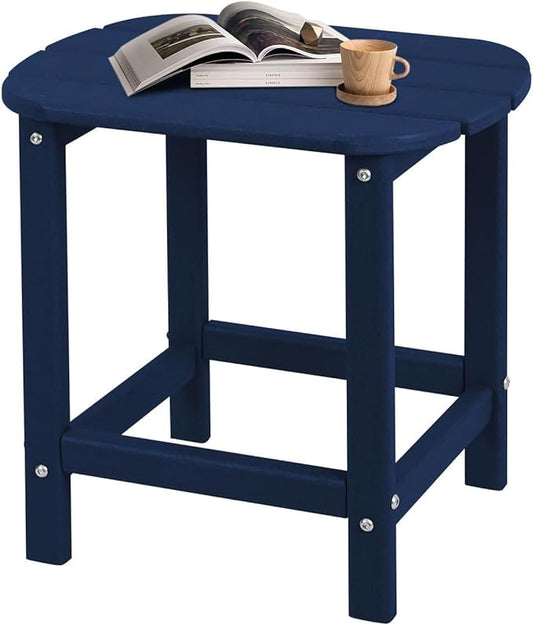 Adirondack Outdoor Side Table - 16.5" Square 2-Tier Patio Table with Weatherproof HDPE Material | All-Weather, Low Maintenance Furniture for Poolside, Porch, Deck