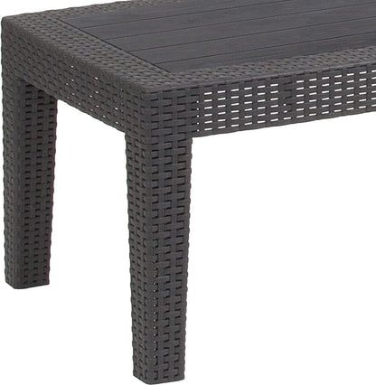 Flash Furniture Seneca Dark Gray Faux Rattan Coffee Table