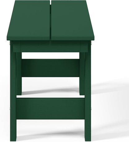 WestinTrends Ashore Outdoor HDPE 48" Modern Backless Patio Bench, Dark Green