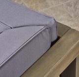 roomfitters Outdoor X-Back Loveseat with Acacia Wood Frame and Weather-Resistant Cushions, Dark Grey - Photo 6