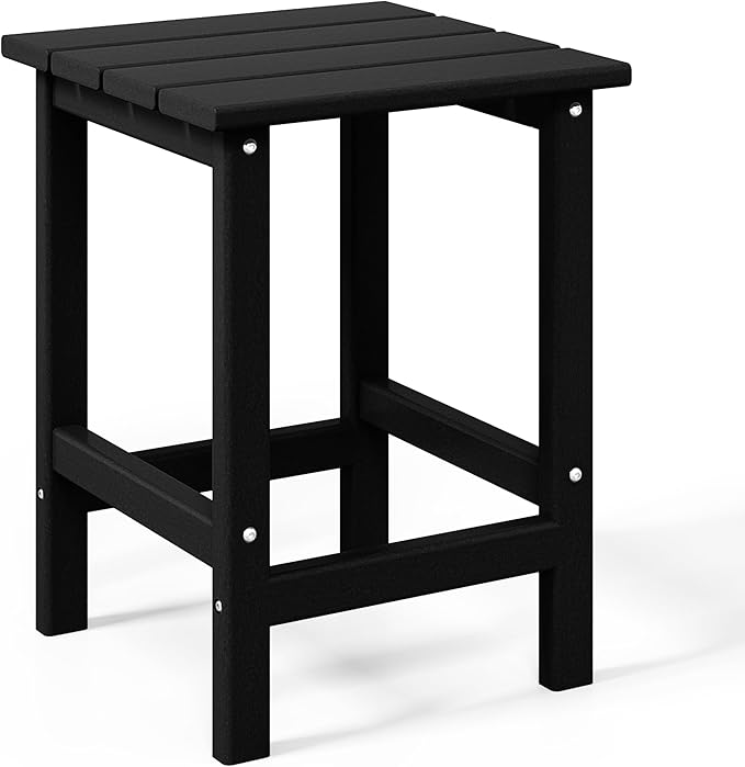 WestinTrends Malibu 2-Pieces Adirondack Chair Set with Side Table, All Weather Outdoor Seating Plastic Patio Lawn Chair Folding for Outside Porch Deck Backyard, Black