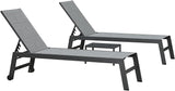 PURPLE LEAF Outdoor Chaise Lounge Set of 2 Aluminum Patio Lounge Chair with Wheels and Side Table Pool Chaise Lounge - Photo 8