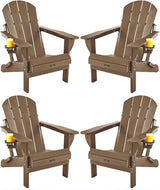 Ciokea Folding Adirondack Chairs Set of 4, Patio Adirondack Chair Weather Resistant - Photo 1