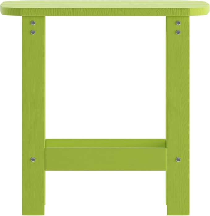 Flash Furniture Charlestown Tiered Commercial Poly Resin Adirondack Side Table - Lime Green - All-Weather - Indoor/Outdoor