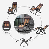 Lounge Chair Chaise Recliner Outdoor Folding Adjustable Heavy Duty Chair with Cup Holder Pillows for Poolside Backyard - Photo 4