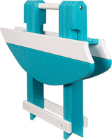 Amish-Made Surfboard Shaped Aruba Blue Poly Folding Side Table - Photo 4