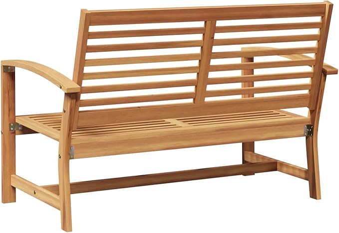Garden Bench Natural Solid Teak Wood, 110 x 64 x 76.5 cm, Durable Outdoor Lounge Seating for Patio Furniture Sets Sectional Sofa