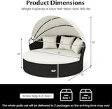 HAPPYGRILL Patio Round Daybed, Wicker Daybed with Retractable Canopy - Photo 9