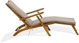 East West Furniture BSLCDNA Salinas Patio Chair Lounge - Outdoor Acacia Wood Sunlounger Chair for Poolside, Deck, Lawn - Photo 3