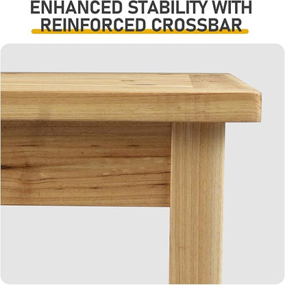 Outdoor Coffee Tables for Patio, Farmhouse Rectangle Wood Table, Weather-Resistant, 44.09" x 23.62" x 16.73", Esay to Assemble and Maintain, Accent Slatted Table for Garden, Balcony, Deck, Natural