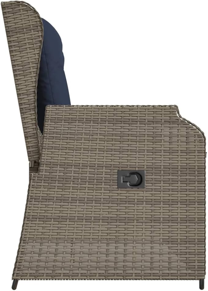 2-Seater Reclining Patio Bench with Cushions, Adjustable Garden Loveseat - Photo 6