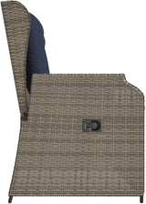 2-Seater Reclining Patio Bench with Cushions, Adjustable Garden Loveseat - Photo 6