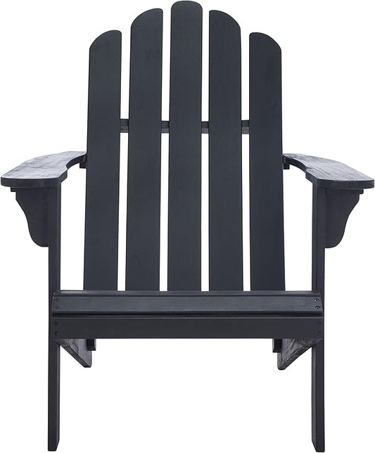 SAFAVIEH Outdoor Collection Topher Black Slatted Adirondack Chair