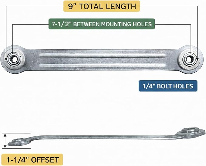 Patio Glider Replacement Bearing Bracket Rocker Arm Hardware Repair Kit for Outdoor and Indoor Furniture Adirondack Chair - 9" Length - 4 Pack