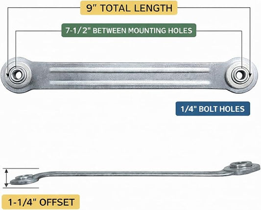 Patio Glider Replacement Bearing Bracket Rocker Arm Hardware Repair Kit for Outdoor and Indoor Furniture Adirondack Chair - 9" Length - 4 Pack