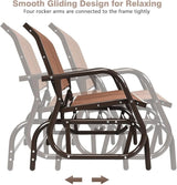 Giantex Swing Glider Chair 48 Inch with Spacious Space, 2 People Lounge Cozy Patio Bench Outdoor & Indoor for Patio - Photo 6