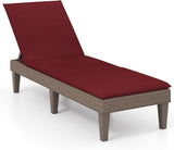 HAPPYGRILL Outdoor Chaise Lounge Chair Rattan Recliner Lounger with Removable Cushion & 3-Level Adjustable Backrest - Photo 1