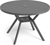 Betterhood 42” Outdoor Patio Table, Metal Patio Dining Table for All Weather, Round Outdoor Coffee Table - Photo 1