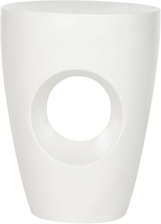 Safavieh Outdoor Collection Aishi Modern Concrete Ivory Round 17.7-inch Accent Table