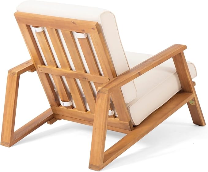 Merax Acacia Wood Outdoor Chaise Lounge Chair - Photo 7