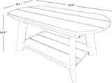 WestinTrends Tuscany Outdoor Coffee Table, All Weather HIPS 2 Tier Patio Adirondack Coffee Table, Black - Photo 2