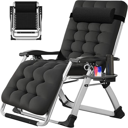 Slsy Zero Gravity Chair, Reclining Lounge Chair with Removable Cushion & Tray for Indoor and Outdoor, Patio Recliner Folding Reclining Chair